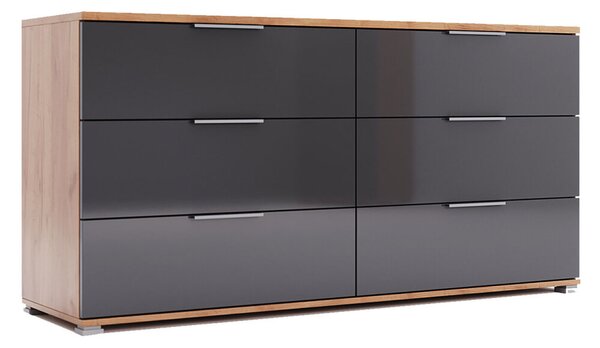 Komoda 6 šu Lava / dub kraft Luna