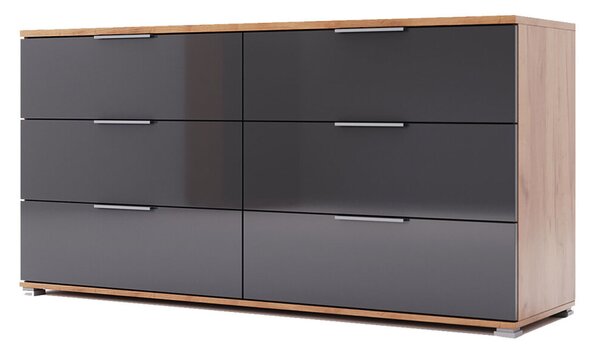 Komoda 6 šu Lava / dub kraft Luna