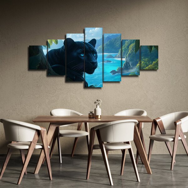 Obraz - Černý panter v džungli (210x100 cm)