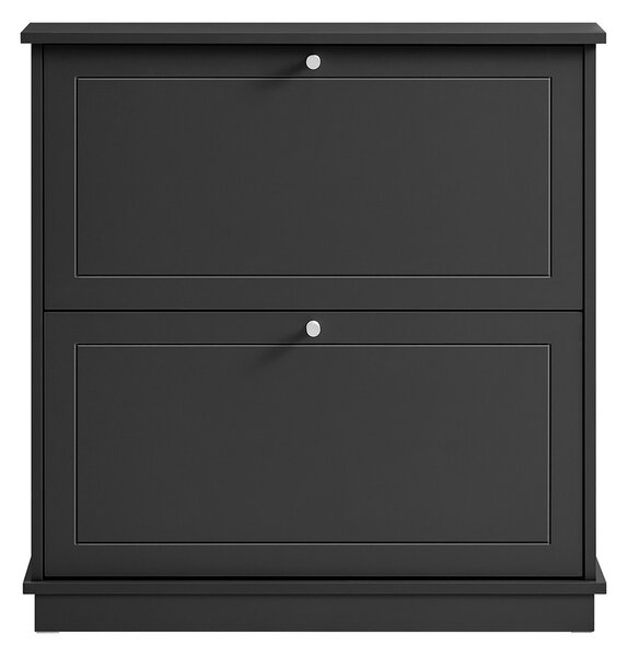 Sobuy Fsr99-Sch Výklopník Na Boty Se 2 Klapkami Botník Úzký Botník Se 4 Policemi Komoda Na Boty Botník Černý Wd Cca 76X79X18Cm