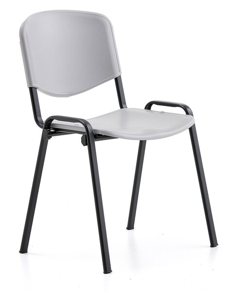 AJ Produkty Židle NELSON, plastový sedák, černá, světle šedá