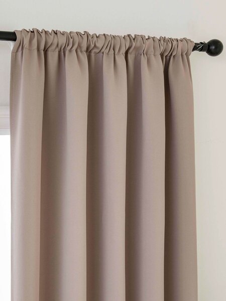 MK Lůžkoviny Blackout závěsy Elias cappuccino – 140 × 160 cm (2 ks) - řasící stuha
