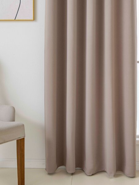 MK Lůžkoviny Blackout závěsy Elias cappuccino – 140 × 160 cm (2 ks) - řasící stuha