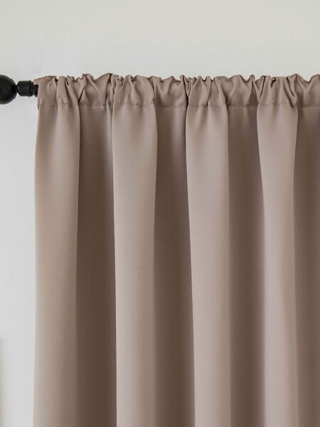 MK Lůžkoviny Blackout závěsy Elias cappuccino – 140 × 160 cm (2 ks) - řasící stuha