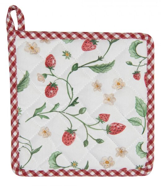 Bavlněná podložka pod hrnec s motivem jahod Wild Strawberries – 20x20 cm