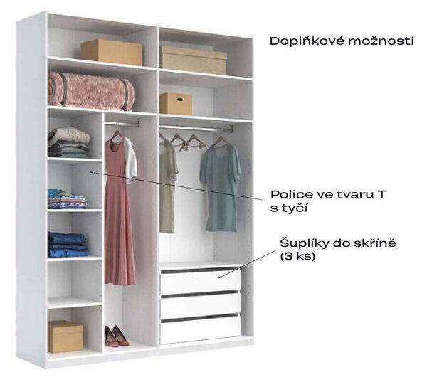 Skříň 4dveřová Bez zrcadel Kašmír série N Bruno