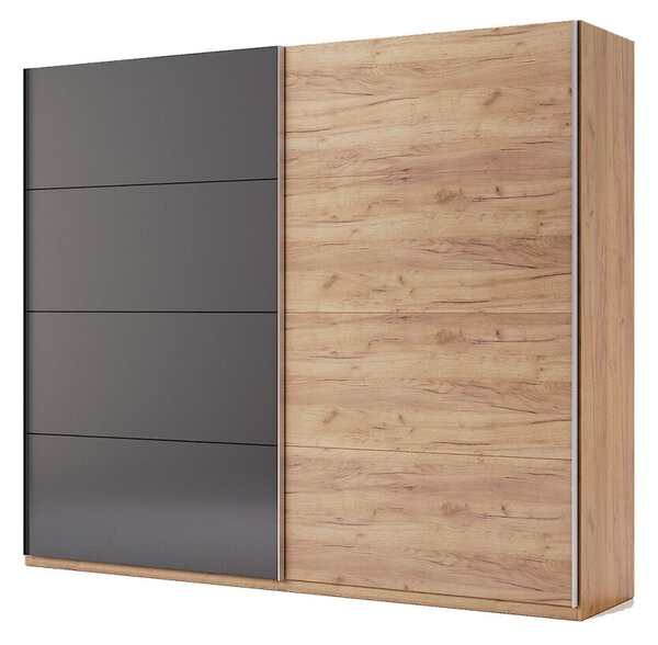 Skříň s posuvnými dveřmi 2,5x2,1m (Dveře Dub Kraft/Mat Láva), série N Luna