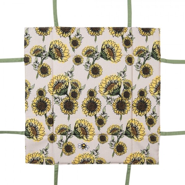 Béžový bavlněný košík na pečivo se slunečnicemi Sunny Sunflowers