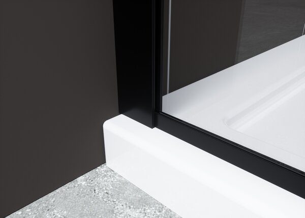 Hagser Agatha sprchová zástěna walk-in 90 cm černá matný/průhledné sklo HGR90000022