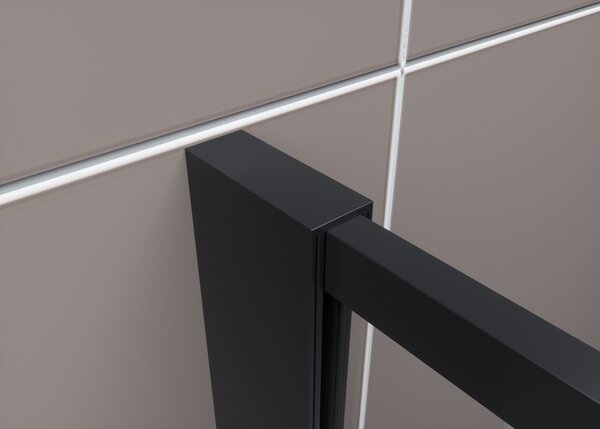 Hagser Agatha sprchová zástěna walk-in 90 cm černá matný/průhledné sklo HGR90000022