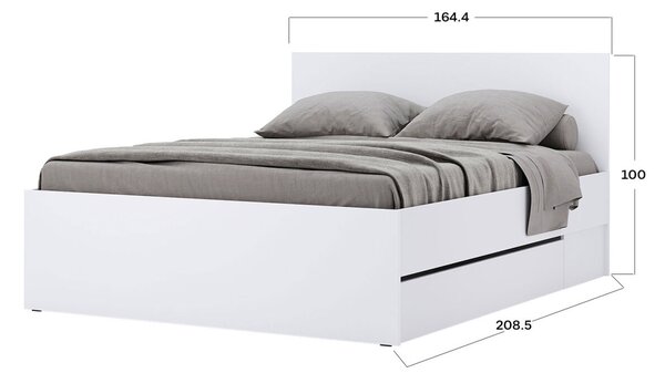 Postel 1.6x2.0 s šuplíky bez rámu Super Mat Bílá Tibo