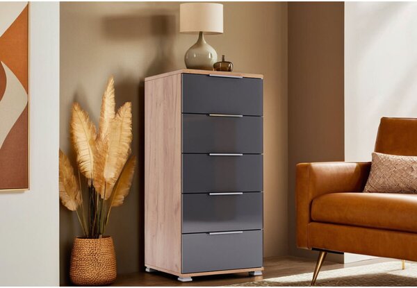 Komoda 5 zásuvek Lava / dub kraft Luna