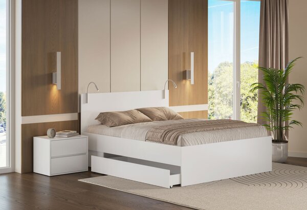 Postel 1.6x2.0 s šuplíky bez rámu Super Mat Bílá Tibo