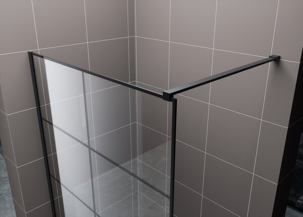 Hagser Agatha sprchová zástěna walk-in 90 cm černá matný/průhledné sklo HGR90000022