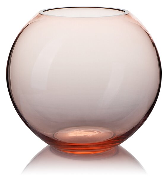 Skloglass Ručně foukaná váza KOULE 180mm Růžová Barvy: Ružová