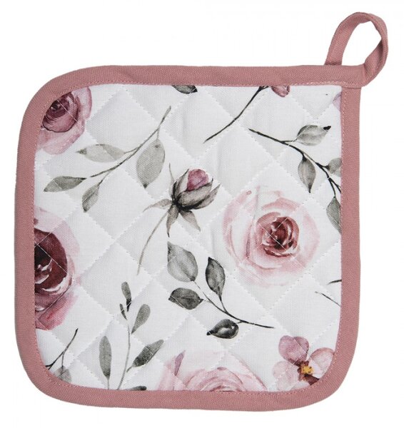 Bavlněná chňapka-podložka s růžemi Rustic Rose – 20x20 cm