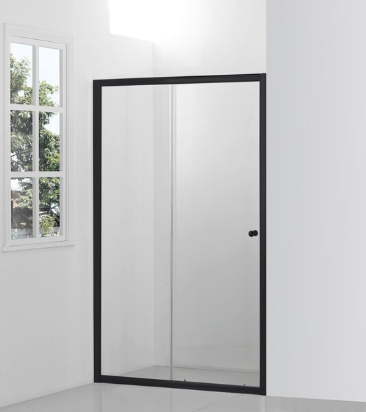 Hagser Ava sprchové dveře 100 cm posuvné černá matný/průhledné sklo HGR13000021