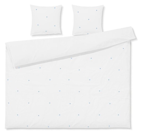 Bílé povlečení na dvoulůžko/prodloužené z bavlněného perkálu 200x220 cm Daisy – JUNA