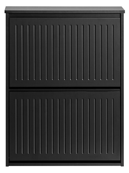 Sobuy Fsr165-K-Sch Výklopník Na Boty Se 2 Klapkami Botník Na Boty Úzký Botník Komoda Na Boty Černá Wht Cca 61X81X26Cm