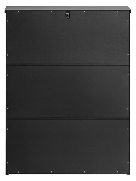 Sobuy Fsr165-K-Sch Výklopník Na Boty Se 2 Klapkami Botník Na Boty Úzký Botník Komoda Na Boty Černá Wht Cca 61X81X26Cm