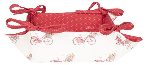 Oboustranný bavlněný košíček na pečivo Red Bicycle – 35x35x8 cm