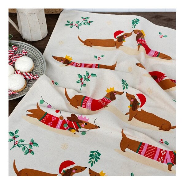 Bavlněná utěrka 70x50 cm Festive Sausage Dog – Rex London