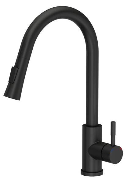 Kuchyňská dřezová baterie QUADRON JULIA s vytahovací sprchou černá matná