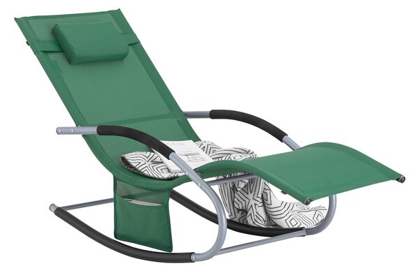 Sobuy Ogs28-Wd Lehátko Zahradní Lehátko Odolné Proti Povětrnostním Vlivům Lehátko Houpací Křeslo S Polštářem Relaxační Lehátko Houpací Lehátko Plážové Lehátko Do 150 Kg Tmavě Zelené