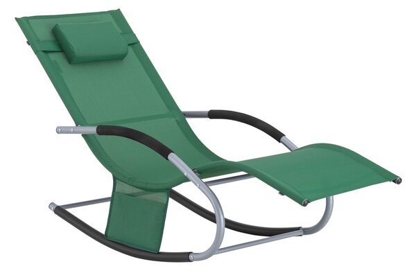 Sobuy Ogs28-Wd Lehátko Zahradní Lehátko Odolné Proti Povětrnostním Vlivům Lehátko Houpací Křeslo S Polštářem Relaxační Lehátko Houpací Lehátko Plážové Lehátko Do 150 Kg Tmavě Zelené