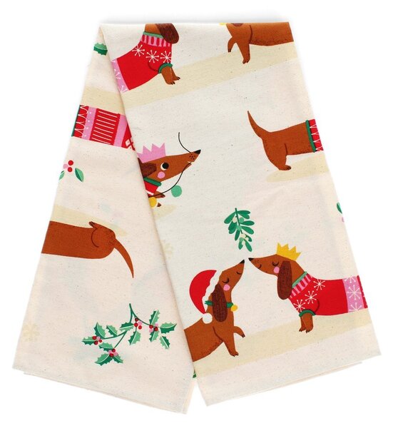 Bavlněná utěrka 70x50 cm Festive Sausage Dog – Rex London