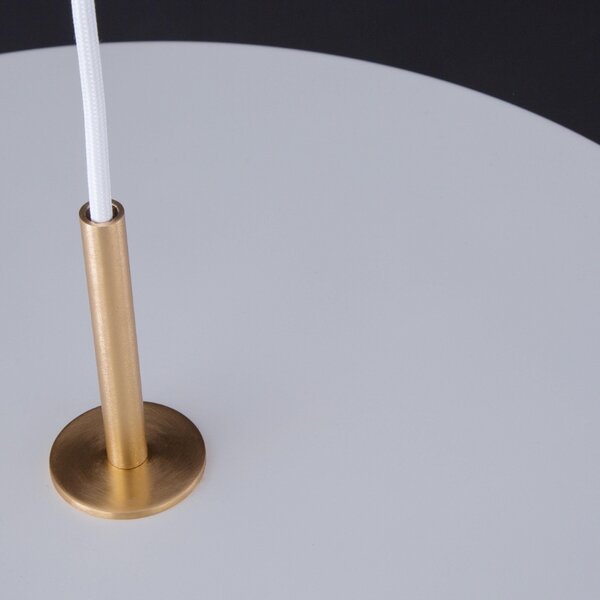 Bílé kovové závěsné LED světlo Nova Luce Vetro 50 cm