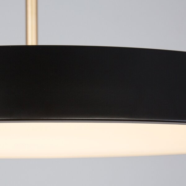 Černé kovové závěsné LED světlo Nova Luce Vetro 50 cm