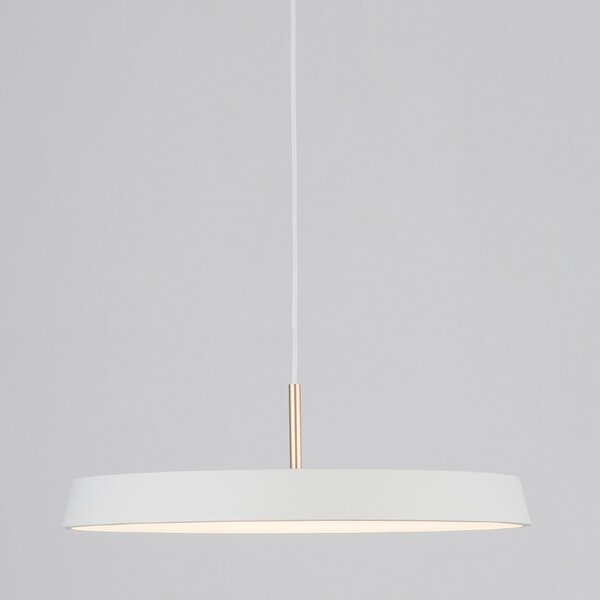 Bílé kovové závěsné LED světlo Nova Luce Vetro 50 cm
