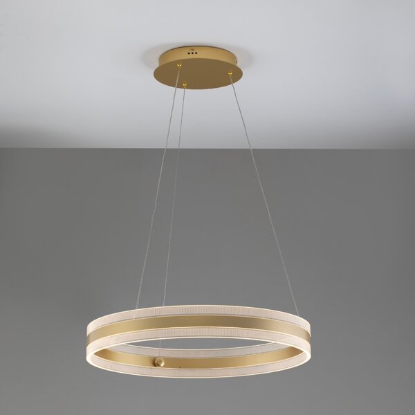 Zlaté kovové závěsné LED světlo Nova Luce Agos 60 cm