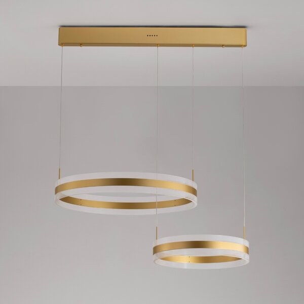 Zlaté kovové závěsné LED světlo Nova Luce Agos 82 cm
