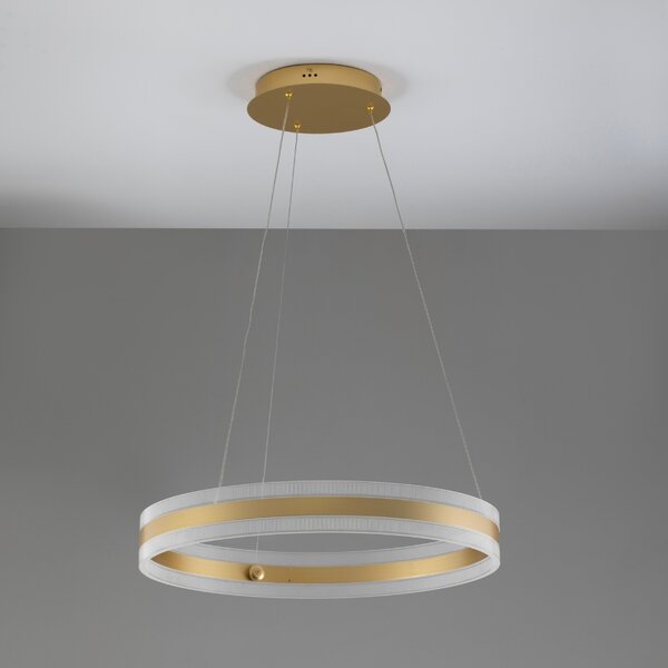 Zlaté kovové závěsné LED světlo Nova Luce Agos 60 cm