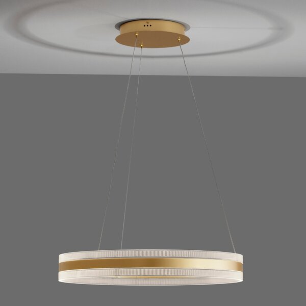 Zlaté kovové závěsné LED světlo Nova Luce Agos 60 cm