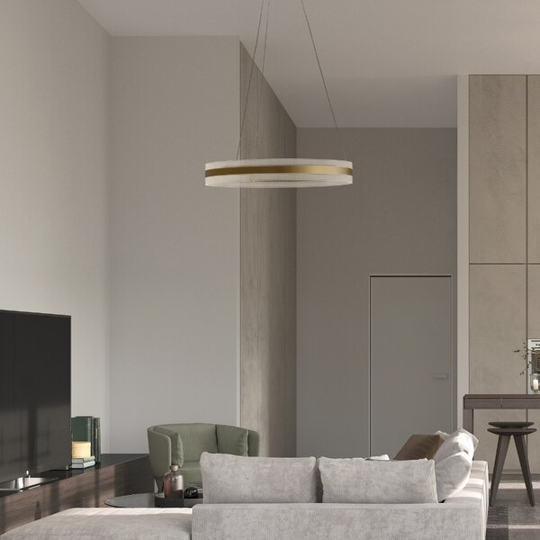 Zlaté kovové závěsné LED světlo Nova Luce Agos 60 cm