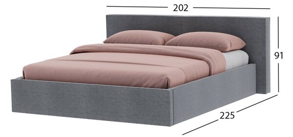 Měkká postel 1,6 Duo grafit, mikrovlákno