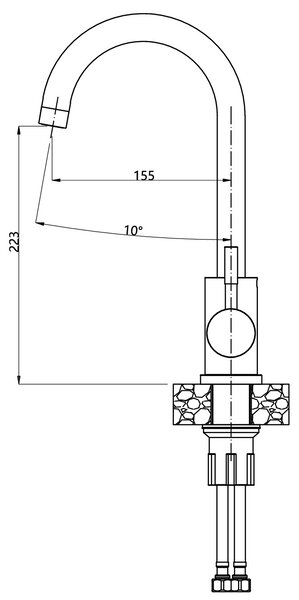 Kuchyňský nerezový dřez QUADRON LUKE 90 černý metalický s baterií (40x45x20cm)