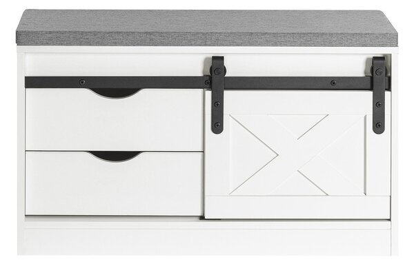 Sobuy Fsr153-W Lavice Na Boty S Úložným Prostorem Lavice Do Předsíně Lavice Se Zásuvkami Komoda Na Boty Botník Wht Cca 80X49X30Cm