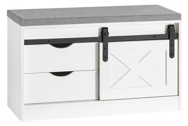 Sobuy Fsr153-W Lavice Na Boty S Úložným Prostorem Lavice Do Předsíně Lavice Se Zásuvkami Komoda Na Boty Botník Wht Cca 80X49X30Cm