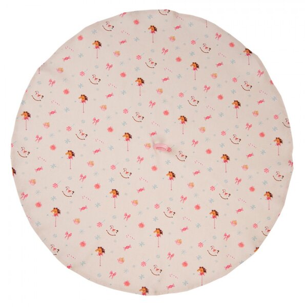 Béžová kulatá bavlněná utěrka Pastel Nutcracker – 80 cm