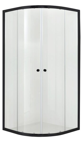 Hagser Andrea sprchový kout 80x80 cm půlkulatá černá matný/průhledné sklo HGR21000020