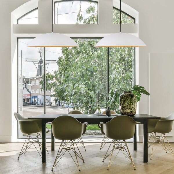 Bílé kovové závěsné LED světlo Nova Luce Glim 60 cm