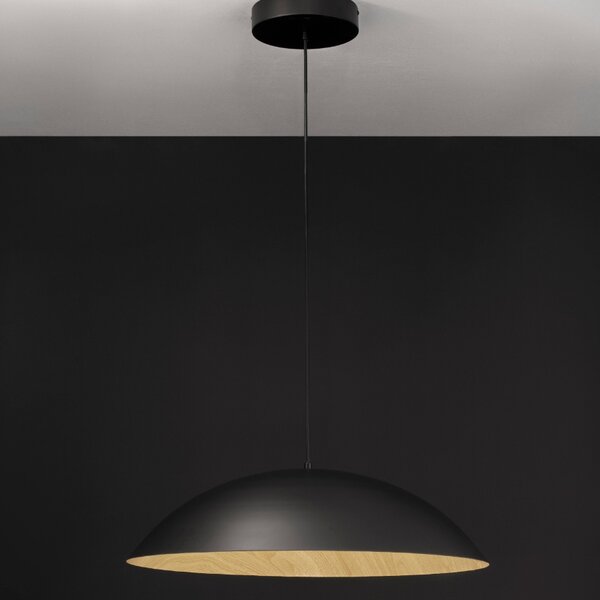 Černé kovové závěsné LED světlo Nova Luce Glim 60 cm