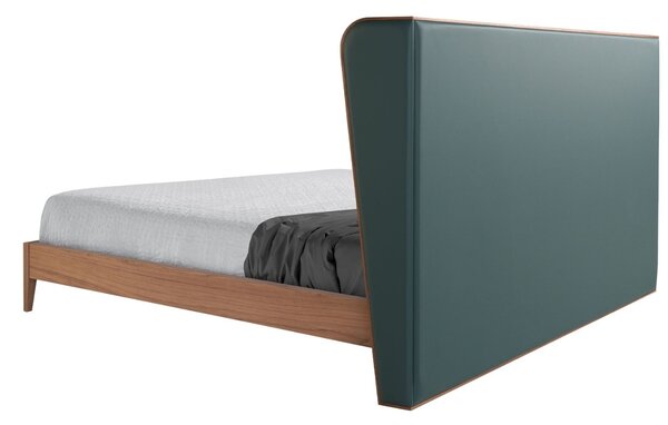 -25 % Dny MOMENTI– Zelená koženková dvoulůžková postel Angel Cerdá No. 7148, 180 x 200 cm