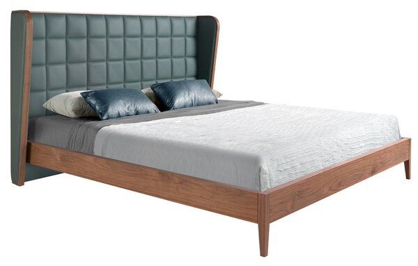 -25 % Dny MOMENTI– Zelená koženková dvoulůžková postel Angel Cerdá No. 7148, 180 x 200 cm