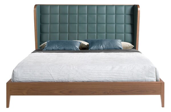 -25 % Dny MOMENTI– Zelená koženková dvoulůžková postel Angel Cerdá No. 7148, 180 x 200 cm