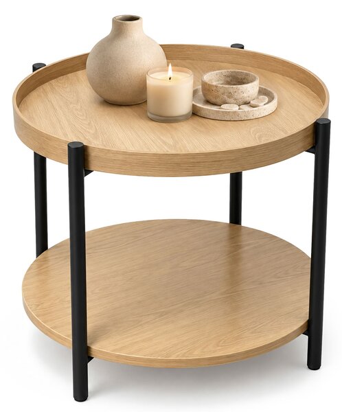 Ak furniture Konferenční stolek Riva 51 cm černý/dub přírodní